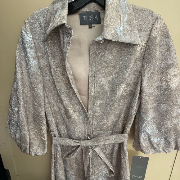 Theia Women's Metallic Dress - Picture 3 of 6